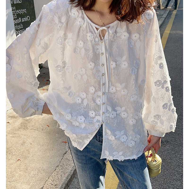 Vintage Necklace - Women 3D Floral Embroidery Tie V