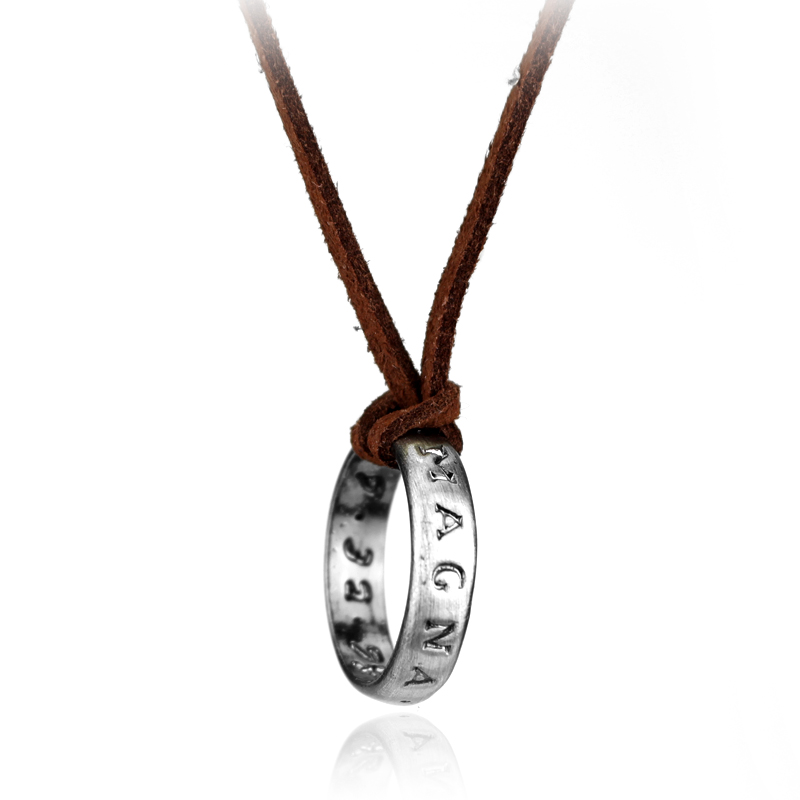 Vintage Necklace - Game Anime Leather Chain Ring Necklace