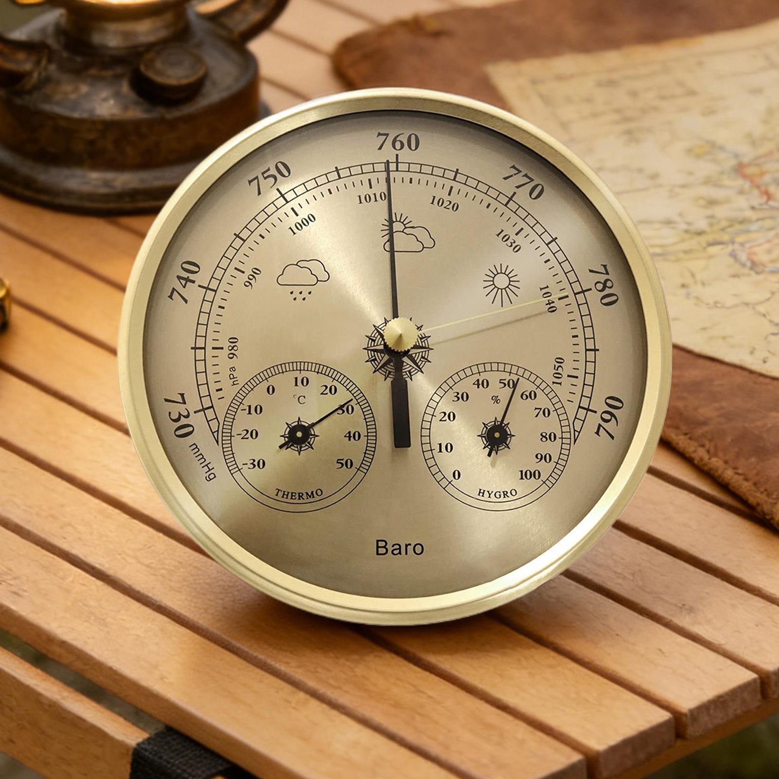 Analog Meter Gauge - Weather Barometer Portable Temperature Monitoring Meter
