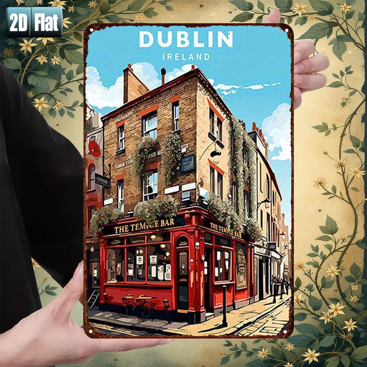 Vintage Collectible Plates - Dublin Ireland Temple Bar Metal Tin