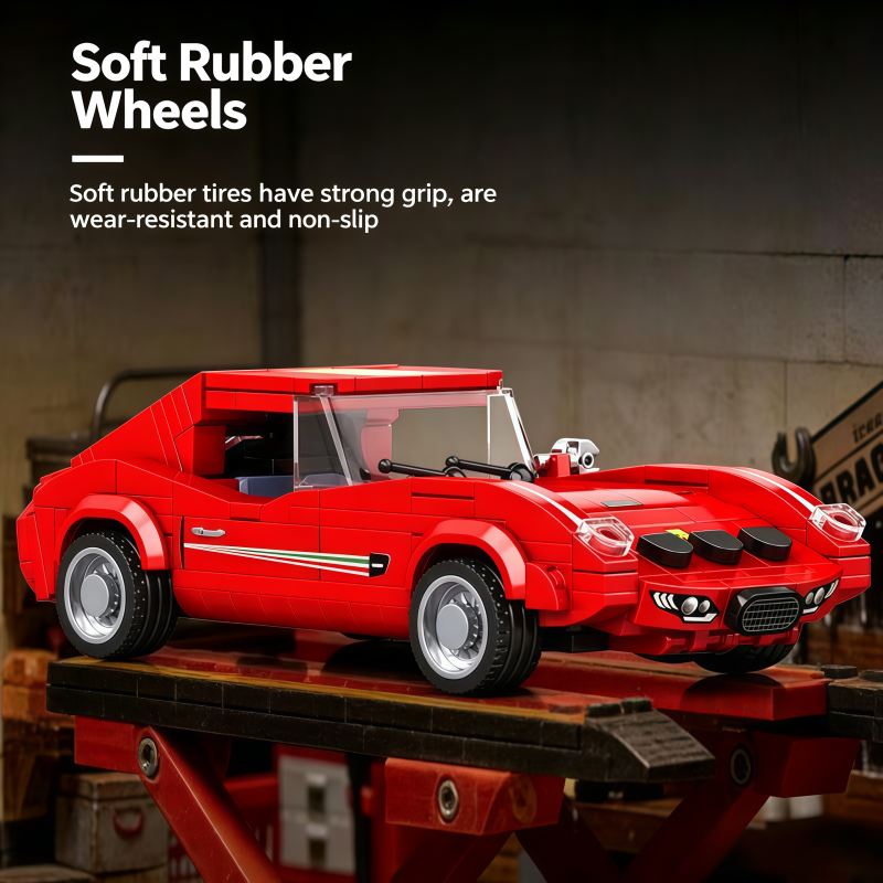 Vintage Collectible Cars - Classic red vintage sports car building