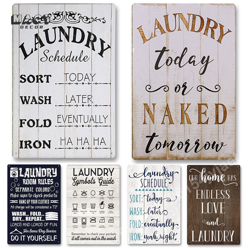 Slogan Metal Tin Sign Laundry  - Vintage Collectible Plates review and price