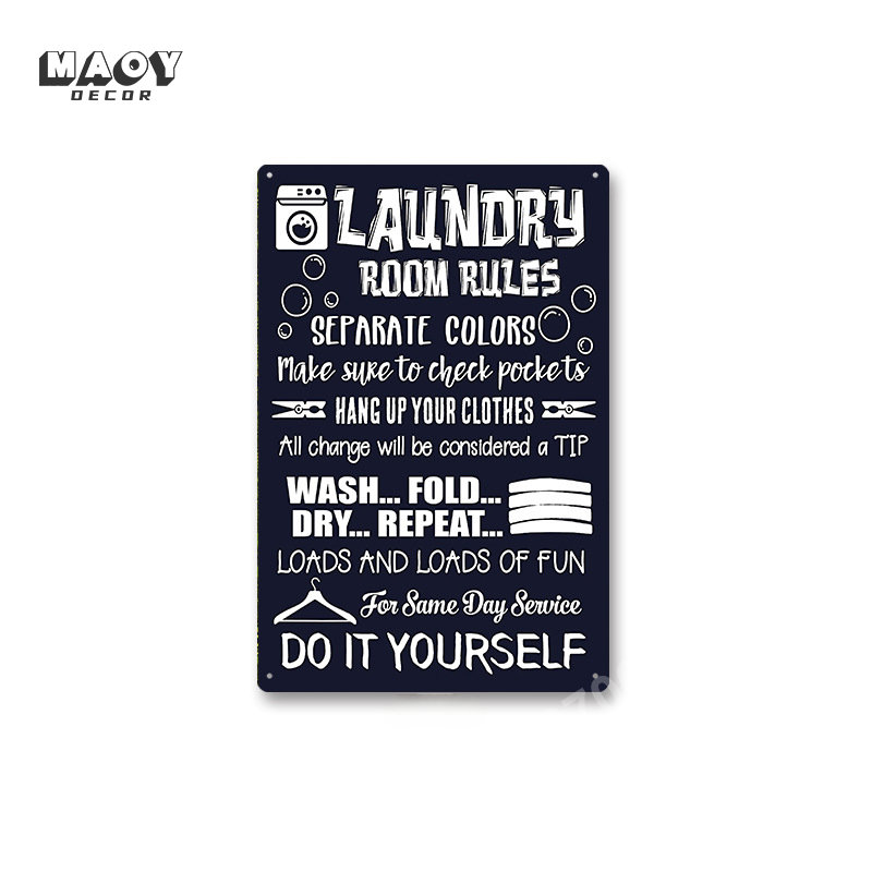 Slogan Metal Tin Sign Laundry  - Vintage Collectible Plates review and price