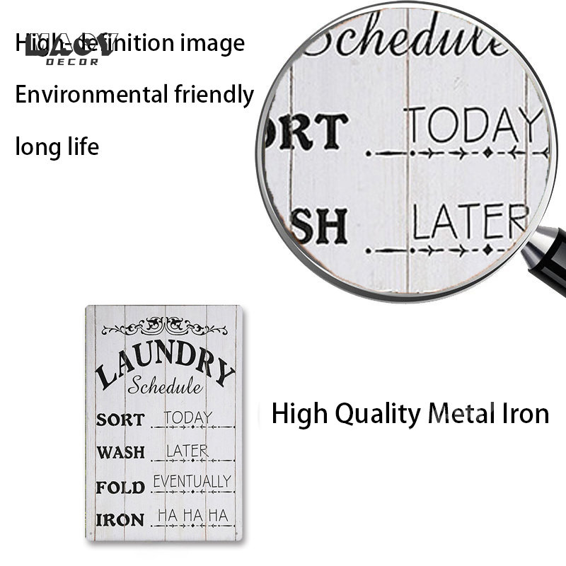 Slogan Metal Tin Sign Laundry  - Vintage Collectible Plates review and price