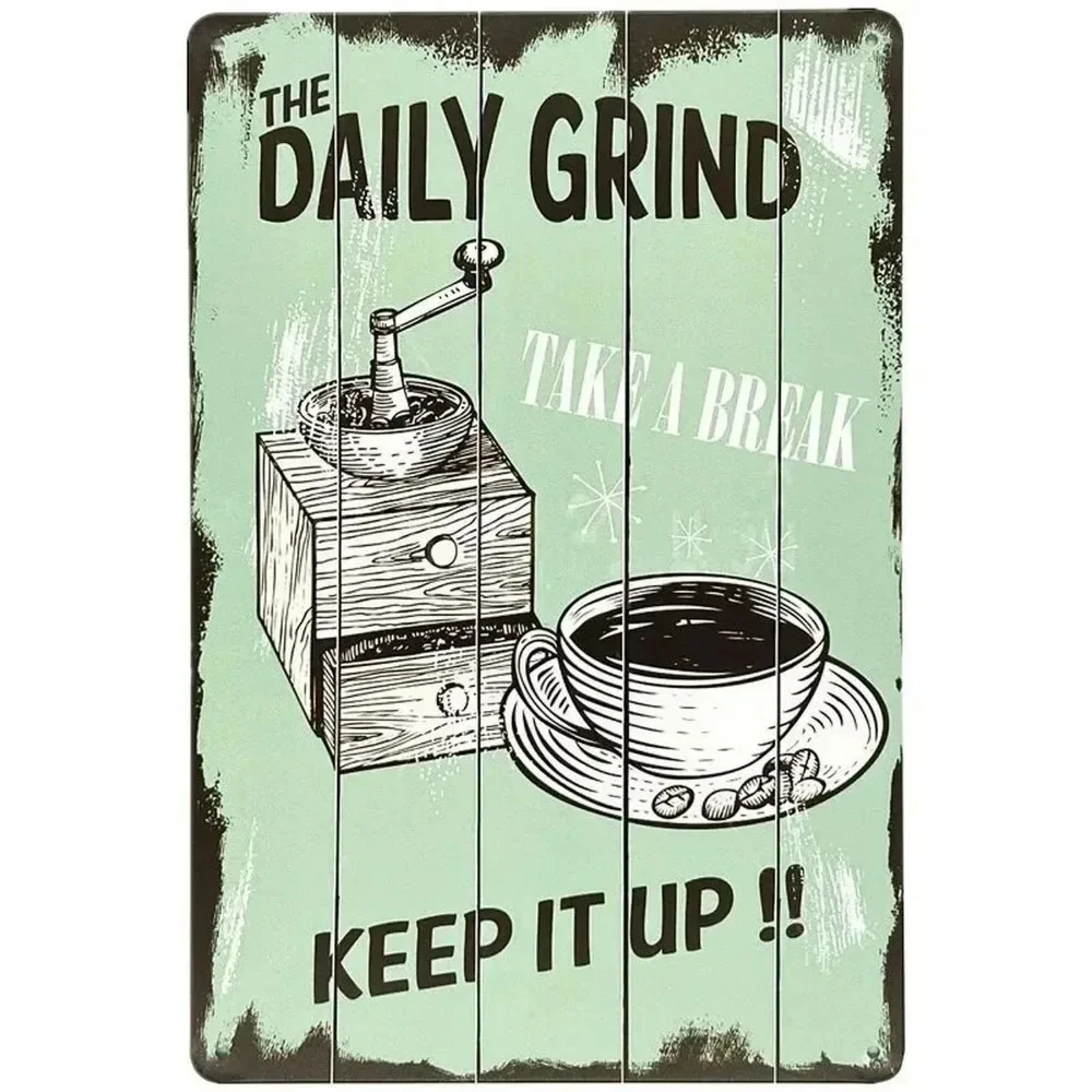 Plaque Metal Signs Drink Coffe - Vintage Collectible Plates review and price