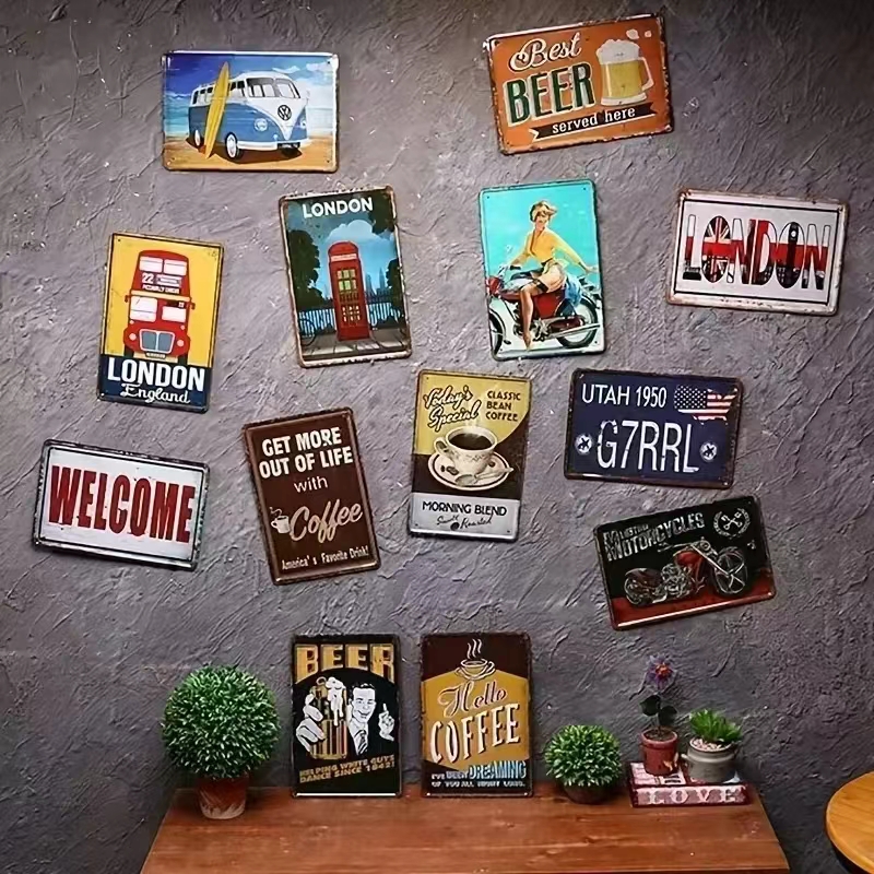 （2D Tin painting）Vintage “No E - Vintage Collectible Plates review and price