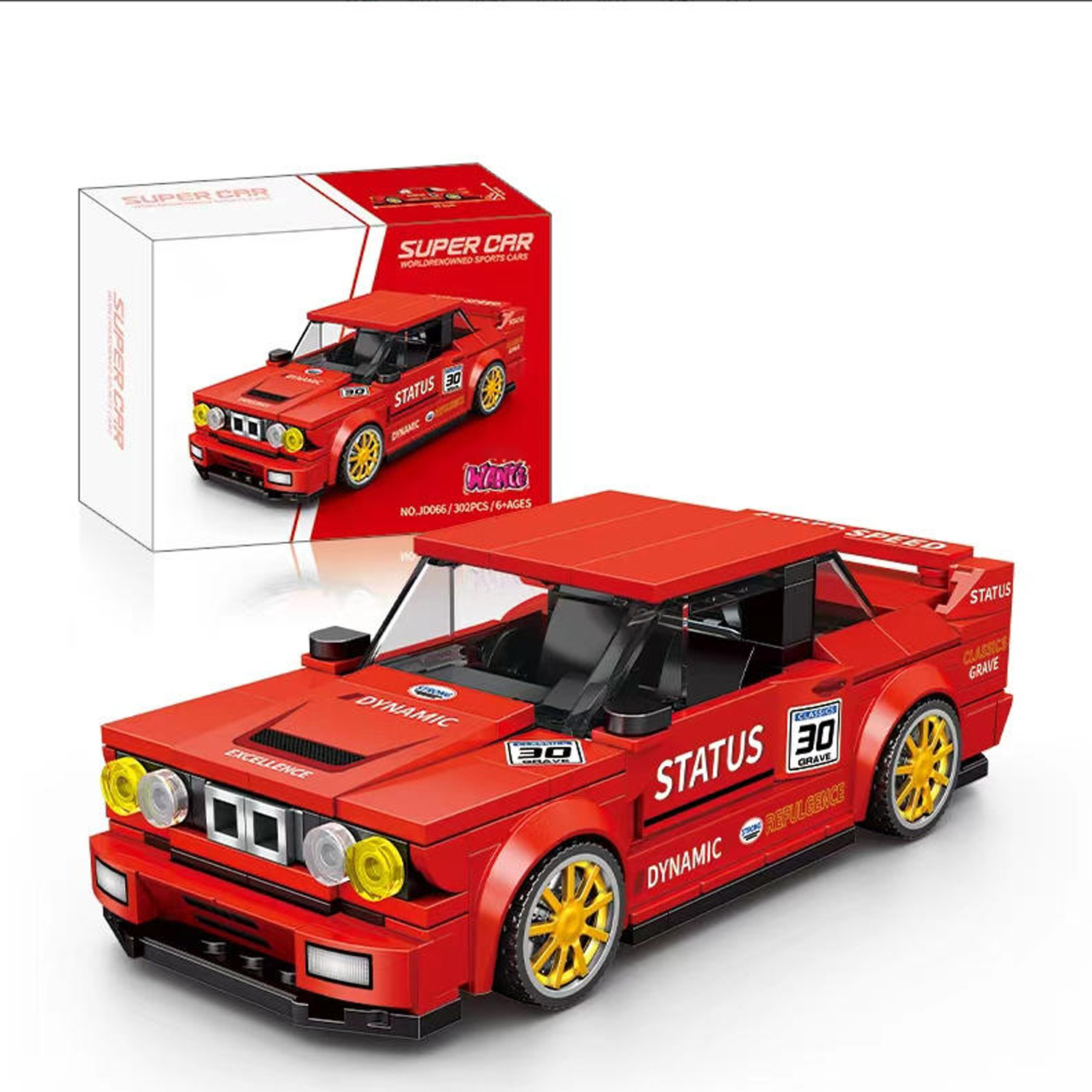 302PCS Red Classic Sports Car  - Vintage Collectible Cars review and price