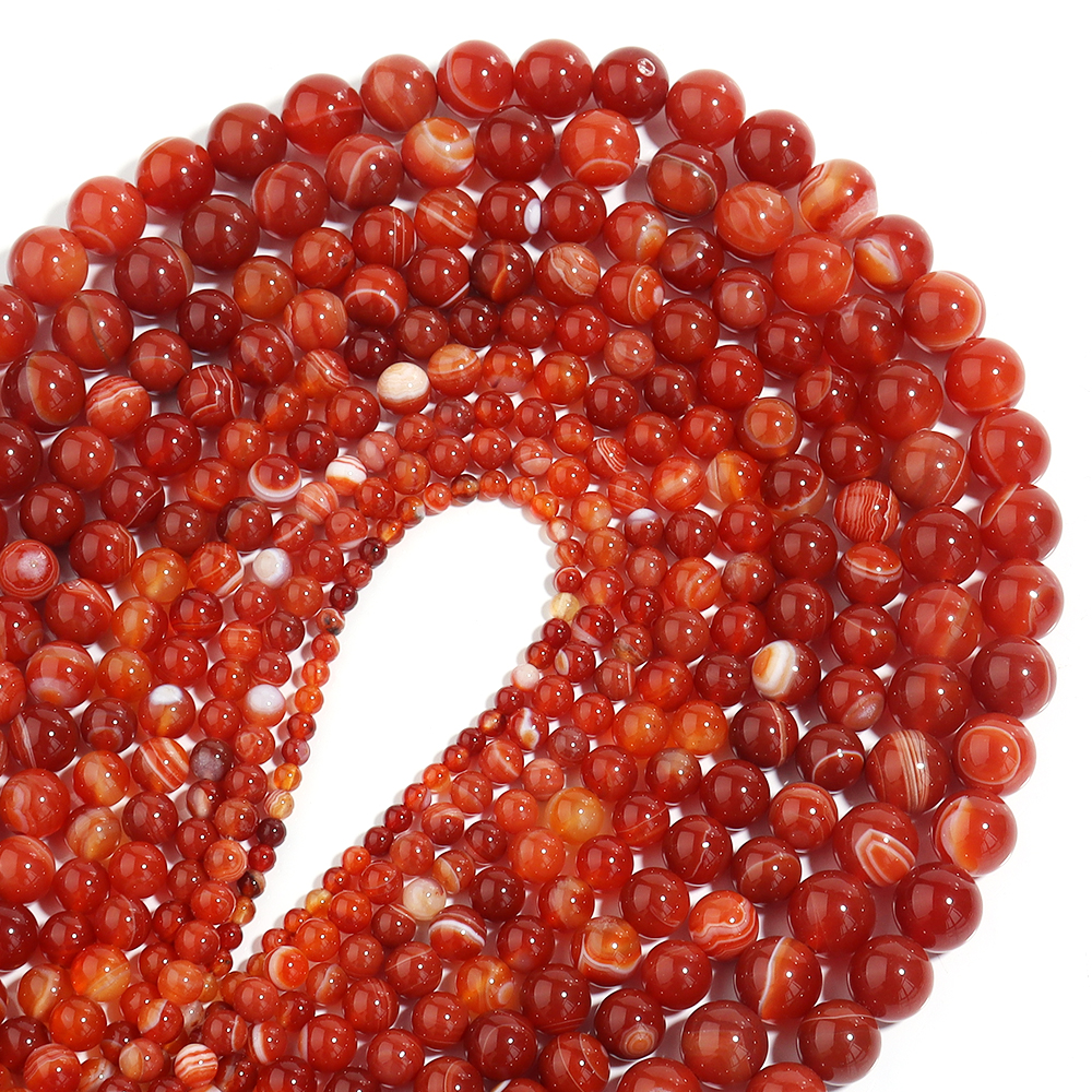 1 Strand Red Striped Agate Nat - Vintage Necklace review and price