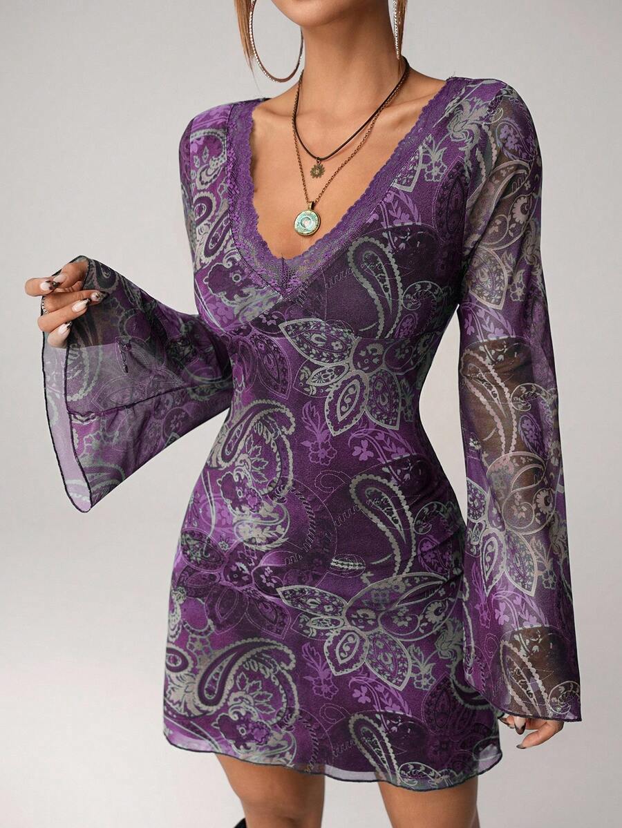 Boho Vintage Paisley Print Pur - Vintage Necklace review and price