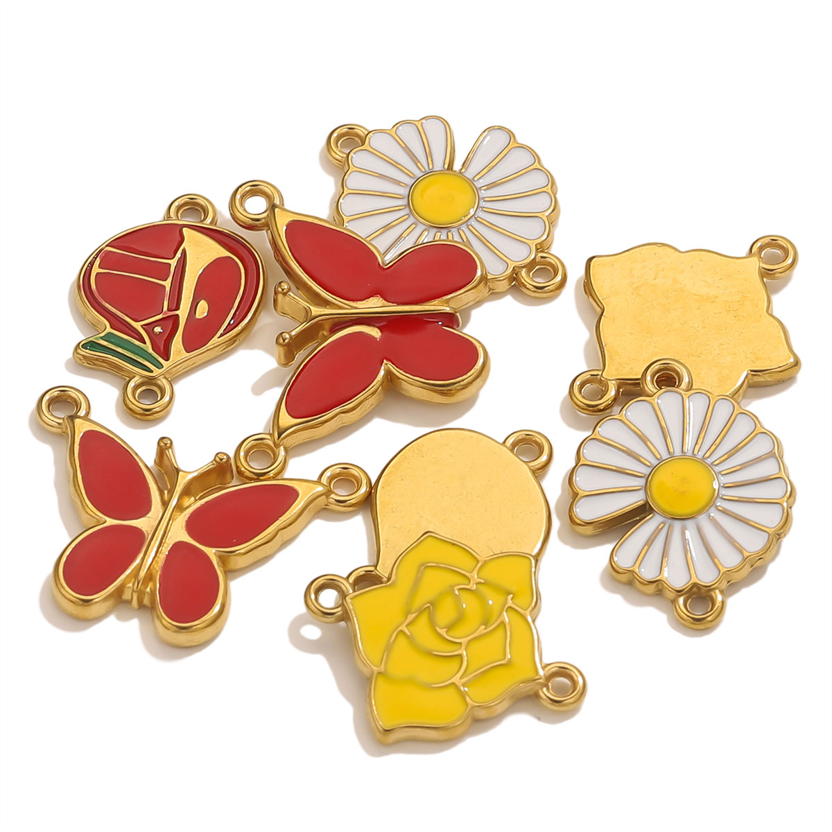 4pcs Stainless Steel Enamel Vi - Vintage Necklace review and price