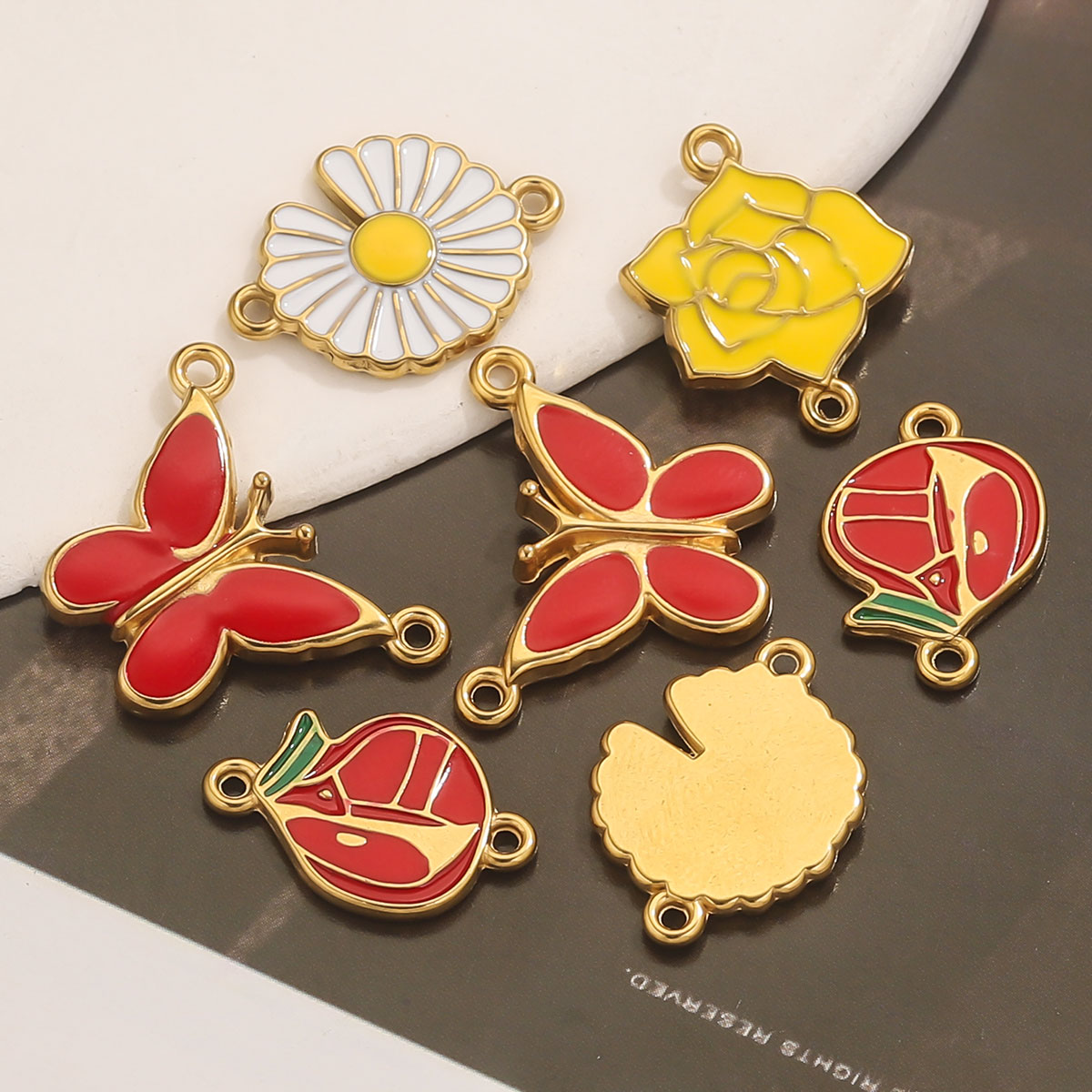 4pcs Stainless Steel Enamel Vi - Vintage Necklace review and price