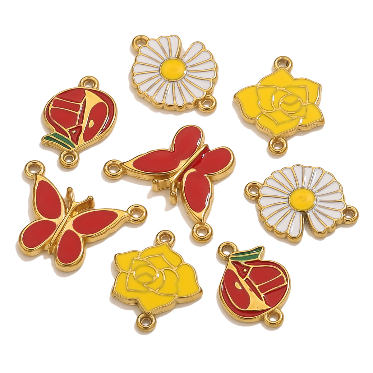 4pcs Stainless Steel Enamel Vi - Vintage Necklace review and price