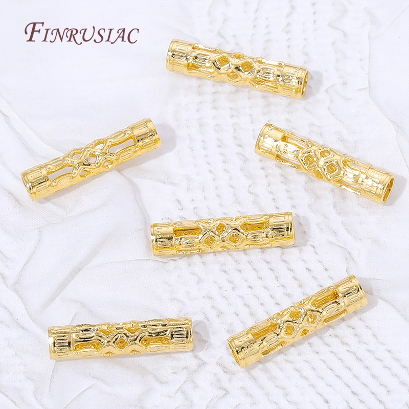 18K Gold Plated Long Tube Spac - Vintage Necklace review and price