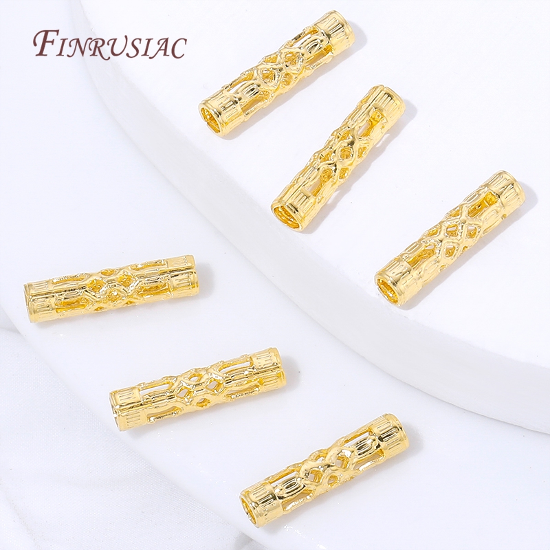 18K Gold Plated Long Tube Spac - Vintage Necklace review and price