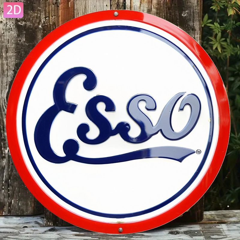 2D Flat, Vintage Esso Pump Sig - Vintage Collectible Plates review and price