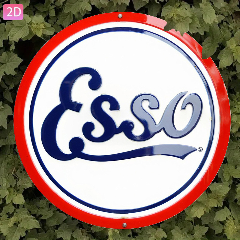 2D Flat, Vintage Esso Pump Sig - Vintage Collectible Plates review and price